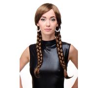 Perruque Pour Femme Cosplay Brun Châtain Tressé Écolière 3446-12