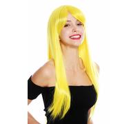 Perruque pour Femme Cosplay Long Lisse Frange Raie Jaune YZF-41062