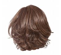 Perruque pour femme, en fibre ondulée bouclée, haute température, faux cheveux africains, sans colle, cheveux longs (marron, taille unique)