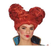 Perruque pour femme en forme de cœur rouge-brun - Reine de cœur Alice au pays des merveilles - Reine de cœur - Renaissance rococo baroque