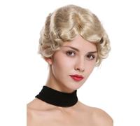 WIG ME UP - LD501-22 Perruque dame courte années 20 swing Charleston vagues ondulé raie blonde