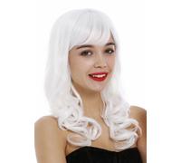 Perruque pour Femme Femmes Long Boucles Ondulées Frange Cosplay Blanc 3001-1001