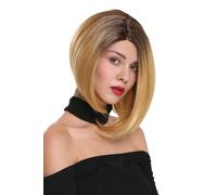Perruque pour Femme Lace-Front Raie Court Lisse Longbob Ombre Braun Blond
