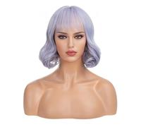 Perruque Pour Femme Perruques bouclées ondulées, perruques courtes bouclées, perruques naturelles for femmes, perruques for personnages de cosplay Perruque Lace Front Ondulée En Cheveux Naturels(05)