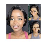 Perruque pour femme Perruques de cheveux humains courts Bob Lace Front Perruques de cheveux humains 13x4 Full Lace Frontal Pixie Wig Pour une utilisation quotidienne lors de fêtes(6inches)