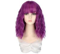 Perruque Pour Femme Perruques femmes courtes bouclés cheveux artificiels moelleux couverture de cheveux naturels à la mode perruque synthétique Perruque Lace Front Ondulée En Cheveux Naturels(A)