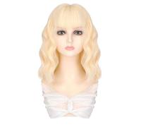 Perruque Pour Femme Perruques femmes courtes bouclés cheveux artificiels moelleux couverture de cheveux naturels à la mode perruque synthétique Perruque Lace Front Ondulée En Cheveux Naturels(D)