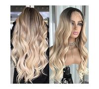 Perruque Pour femmes 24inches Body Wave Lace Front Wig Highlight Ash Blonde Lace Frontal Perruques Synthétiques Pré Pincées Longue Ondulé Synthétique Perruque en Dentelle for les Femmes Perruque quoti