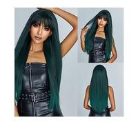 Perruque Pour femmes 65 cm / 26 pouces longue perruque synthétique droite avec une frange mixte gris blond cosplay lolita perruque for les femmes partie haute température fibre cheveux Perruque quotid