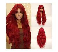 Perruque Pour femmes Expédition Très Pas Cher Vague Cheveux Rouge Perruque Longue Perruque avec Une Frange Naturelle Cosplay Partie Perruques for Femmes Gratuit Perruque quotidienne(Color:LC2084-1)