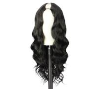 Perruque pour femmes Perruque et bandeau de cheveux bouclés longueur moyenne for un usage quotidien Perruques humaines(Noir)