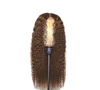 Perruque Pour femmes Perruque Lace Front Wig naturelle bou cheveux humains, brun chocolat, Deep Wave, densité 200, for femmes(36inches)