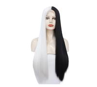 Perruque Pour femmes Perruque longue et lisse en soie haute température, couleur noire blanche, personnalisée, bloquée, for femmes