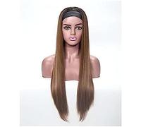 Perruque pour femmes perruque synthétique droite ombre Bande de bande pour femmes noires utilise quotidiennement des perruques blondes noires droites longues perruque synthétique haute densité, or,