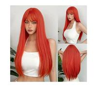 Perruque Pour femmes Perruques Ombre Vert Foncé Synthétique for Femmes Longues Lignes Droites Vert Cosplay Perruques Quotidiennes avec Frange Fibre Résistante À La Chaleur Faux Cheveux Perruque quotid