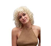 Perruque pour fête : blonde, légèrement frisée (TH38)