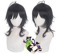 Perruque pour Halloween, Noël, fête, déguisement, cosplay, Sk∞ Sk Unlimited Skateboard Miya Noir Cheveux courts Bouclage