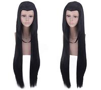 Perruque pour Halloween, Noël, fête, déguisement, mécanisme de perruque noire, pointe de beauté tridimensionnelle, épée à trois zangs, épée Wanhua, style ancien universel