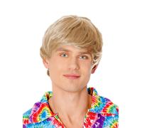 Perruque Pour Homme 60S Blonde Adultes Perruque Courte Blonde Disco 70S Hippie