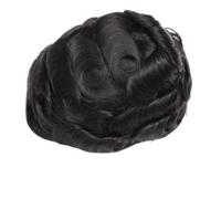 Perruque pour Homme Brazilian Remy Human Hair Men Wig,6 inch Short Full Lace Wigs for Daily Use Base Size 8x10 inch(Off Black)