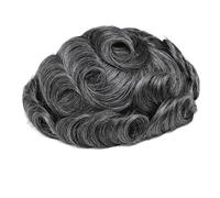 Perruque pour Homme Brazilian Remy Human Hair Men Wig,6 inch Short Full Lace Wigs for Daily Use Base Size 8x10 inch(1B40)