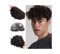 Perruque pour Homme Extension capillaire indienne bouclée de 25 mm, injection PU, base cutanée complète, prothèse capillaire masculine Perruques(2#,6x9)