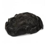 Perruque pour Homme Men Toupee French Lace 6'' Length Male HairPieces Wigs Human Hair (Straight)(5"x7")