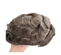 Perruque pour Homme Men's Toupee Mono Lace with PU Around,8x10" Natural Human Hair Replacement System Wigs（30 mm Wave）