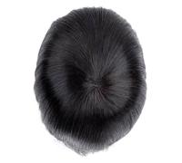 Perruque pour Homme Mens Toupees Fine Mono with Thin Clear Pu Haires Toupee 6" Breathable Straight Humans Hair(6"x8")