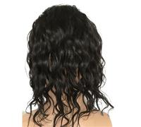 Perruque pour Homme Natural Curly 12 inch European Human Hair Toupee for Men Hairpiece Mono Lace with PU,Size 8"x10"(Natural black)