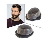 Perruque pour Homme Postiche capillaire en cheveux humains naturels for homme, prothèse capillaire fine et respirante avec PU Perruques(6x8)