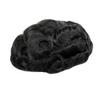 Perruque pour Homme Postiche droit for homme, perruque en cheveux humains, base fine en mono et NPU, postiche for homme, prothèse capillaire indienne Remy, postiche for système capillaire(7"x10")