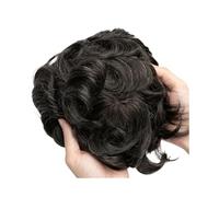 Perruque pour Homme Postiche en PU de 0,1 mm for homme, perruque en cheveux humains, prothèse capillaire, perruques naturelles de 15 cm, système de remplacement for homme(Black white(20%))
