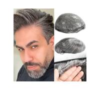 Perruque pour Homme Postiche fin for homme, 0,12 à 0,14 mm, base entièrement en PU, cheveux humains indiens n° 1B65 Perruques(6x8)