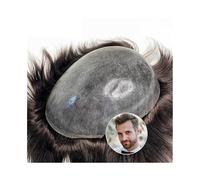 Perruque pour Homme Postiche for homme, système de remplacement capillaire en cheveux humains injectés, 0,1-0,12 mm, peau entièrement synthétique Perruques(4 - Medium Brown,6x9)