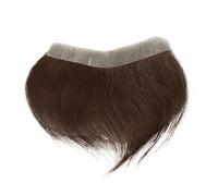 Perruque pour Homme Postiche frontal lisse en cheveux humains avec boucle en V, base en PU, densité 180%(16x1.5cm)