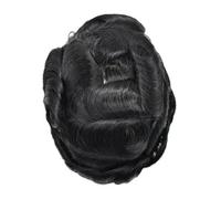 Perruque pour Homme Prothèse capillaire masculine, postiche mono-couche respirant avec revêtement PU autour des cheveux naturels(1#,6x8)