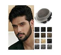 Perruque pour homme, Toupet en dentelle suisse à Double nœuds for hommes, cheveux naturels respirants, systèmes de remplacement de prothèse capillaire australienne, unité capillaire,Perruque blonde(O