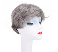 Perruque pour hommes cheveux courts de haute qualité synthétique respirant confortable postiche d'aspect naturel pour hommes âgés d'âge moyen fêtes Cosplay
