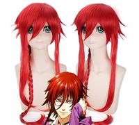 Perruque pour la farce des dieux Rocky Levortin Rouge Anti-Bouclés Anime Wig COS 349