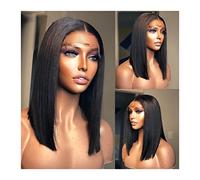 Perruque pour la Mode Court Bob Lace Front perruques de cheveux humains 13x1 droite dentelle frontale perruque T partie perruque avec des noeuds de blanchiment pré plumé 13x4 indien Remy cheveux perru