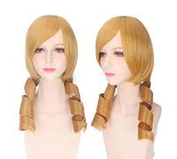 Perruque pour mariage, tir, défilé, interview, cosplay, petite perruque ronde Ba Asami Golden Curly Hair Cos Anime Wig 245