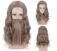 Perruque pour mariage, tournage, défilé, interview Fat Thor cheveux courts bouclés + barbe Cosplay Marvel Movie Wig