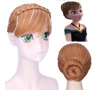 Perruque pour mariage, tournage, défilé, interview, Frozen Cos, perruque Anna/Aisha Pan Hair Braid Highlighting Modeling Cosplay Wig