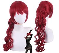 Perruque pour mariage, tournage, défilé, interview Persona 5 The Royal P5R Yoshizawa Kasumi Cos perruque rouge légèrement bouclés cheveux longs