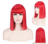 Perruque pour un usage quotidien - Tête Bobo - Bleue - Vert - Gris - Riz - Blanc - Noir - Rouge - Rose - Qi Bangs - Anime Cos - Boîte de nuit - Femme - Longueur épaule - Ondulée - Droite - Courte -