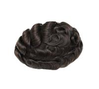 Perruque pour une utilisation quotidienne en soirée Prothèse capillaire indienne for homme, en cuir PU, indétectable, de 0,12 mm d'épaisseur(2 - Darkest Brown,7x10)