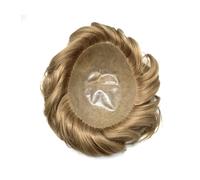 Perruque pour une utilisation quotidienne en soirée Système de cheveux humains toupet for hommes, Base injectée en PU, courts, doux et réels, 6 pouces(8x10)