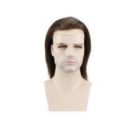 Perruque pour une utilisation quotidienne en soirée Toupet de cheveux humains droits for hommes, perruques Mono Lace, postiche remplacement en PU 12 pouces(3#)
