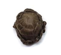 Perruque pour une utilisation quotidienne en soirée Toupet for hommes, ligne de cheveux naturelle à double nœud, système humains, unité 4#